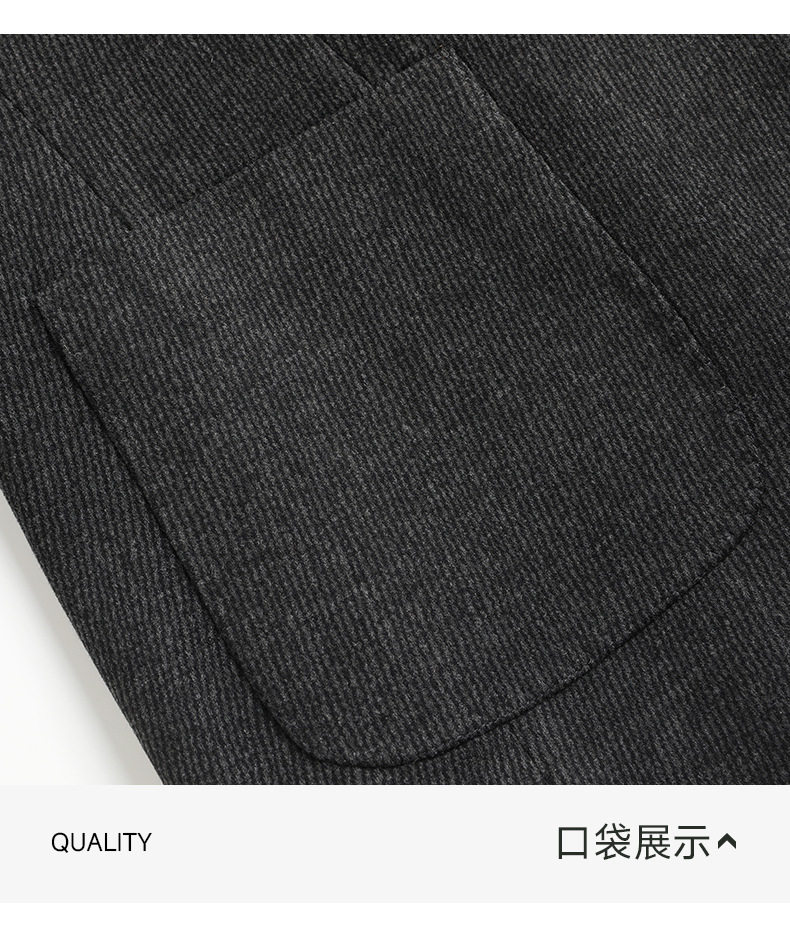 Áo vest nam dáng ôm cổ vest một hàng hai cúc chất liệu len pha lụa tơ tằm Lyocell — Xám đậm chi tiết 32