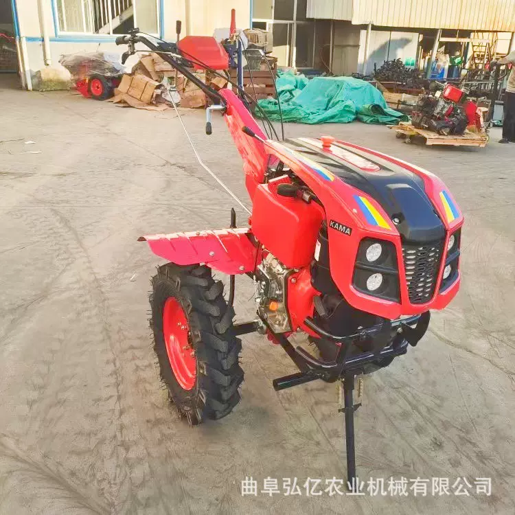 直连大马力柴油微耕机500-12大轮胎田园旋耕犁地机照明款两驱翻土