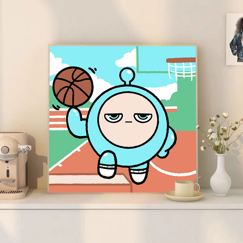 漫画 Q バージョンエッグマンパーティーシリーズ DIY デジタル油絵子供の手作り着色油絵装飾品卸売|undefined