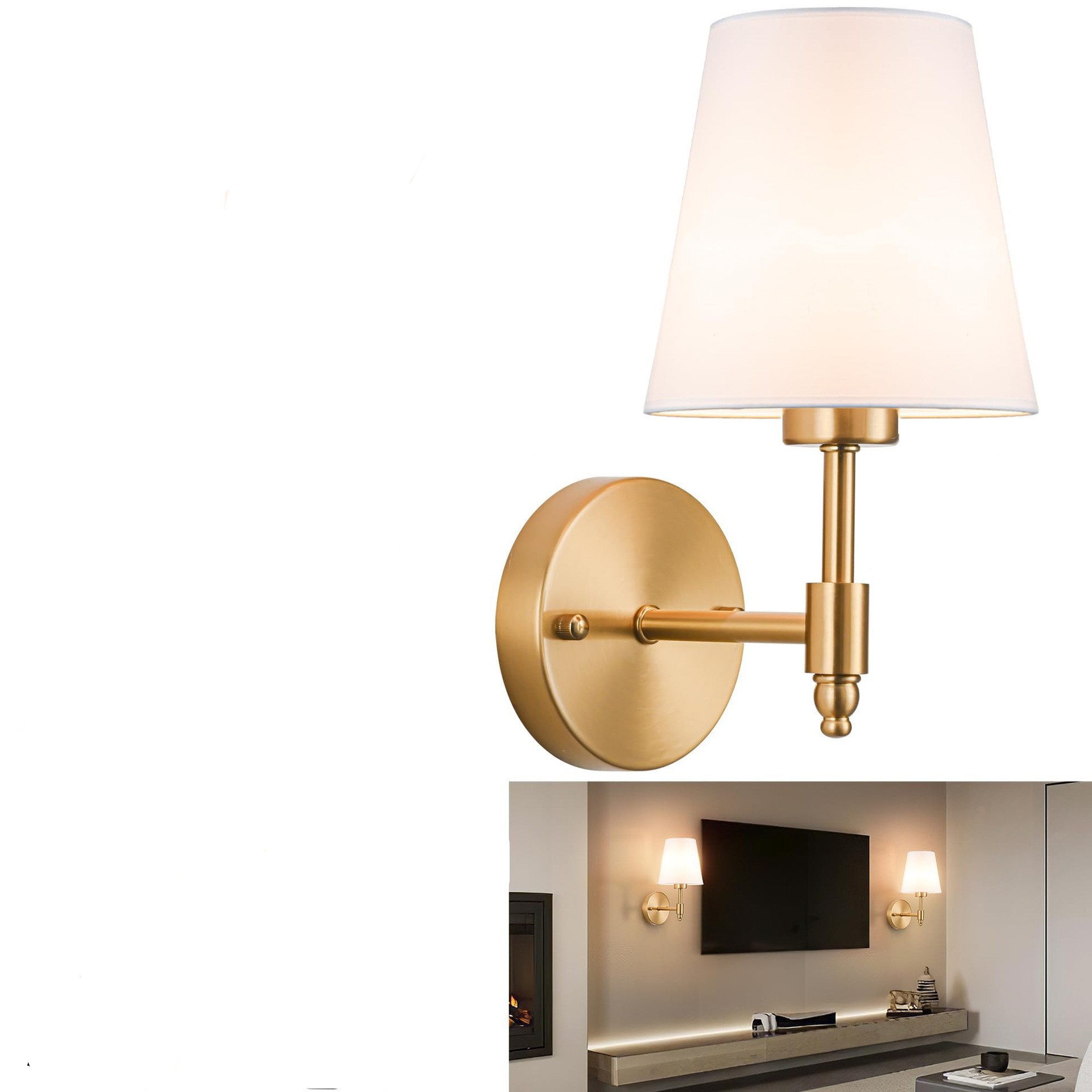 Luz de pared sin cableado transfronteriza americana dormitorio cabecera de cama luz de atmósfera decoración de sala de estar cubierta de lienzo recargable lámpara de pared atenuable