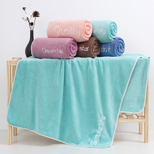 Thickened bath towel trendy home use soft water-absorbent quick-drying bath towel wholesale unisex large size beach towel