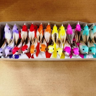 Cross-Border Source Factory Supplier Amazon Supply Bird Feather Artificial Garden Decoration Hand-Painted Feathers