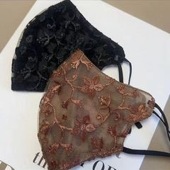 女性用日焼け止めマスク、メッシュ、肌に優しい、二層通気性、薄い、夏用ハイエンド刺繍立体高価値保護マスク