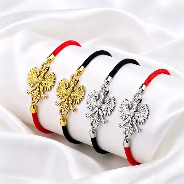 TK's best-selling Polish Eagle titanium steel pendant bracelet with adjustable red cord, fashionable, retro, simple, ethnic style titanium steel jewelry
