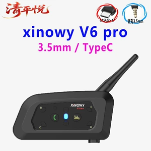 Xinowyv6Pro Motosiklet Dəbilqə Bluetooth Qulaqlıq 2 Nəfərlik İnterkom 3.5Mm/Typec