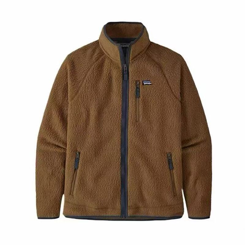 American-style Bata fleece jacket, unisex, with a stand-up collar, made of lamb wool, suitable for autumn and winter outdoor activities, hiking, and as a fleece outer layer