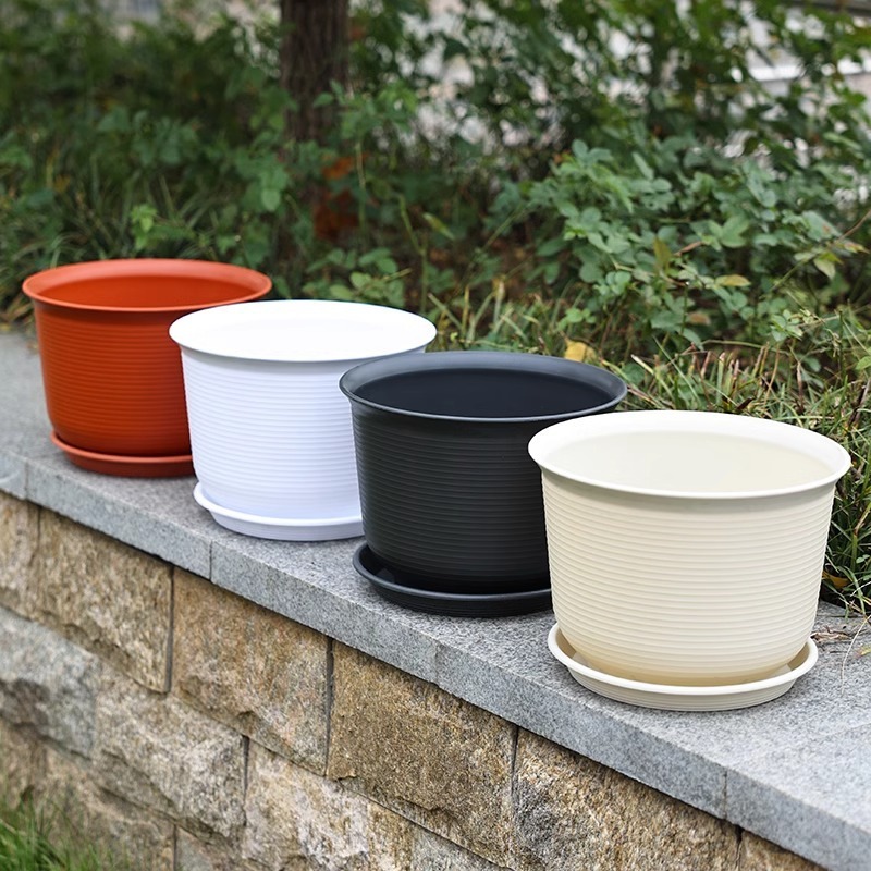 【跨境直发】仿红陶塑料花盆树脂加厚大口径耐用室内外阳台种植盆|undefined