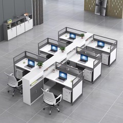 E0 環境に優しいシンプルでモダンな会社オフィスデスクオフィスダブルスタッフスタッフデスクスーパーバイザーハイキャビネット会計付き