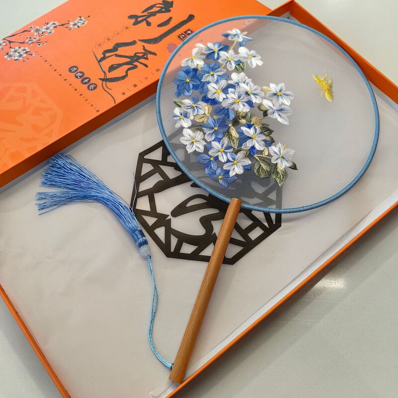 両面刺繍団扇古風扇子円扇刺繍扇子両面刺繍団扇蘇刺繍団扇漢服舞踏扇|undefined