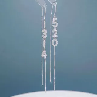 轻奢1314520耳环长款耳线气质 高档流苏高级耳饰情人节七夕送女友
