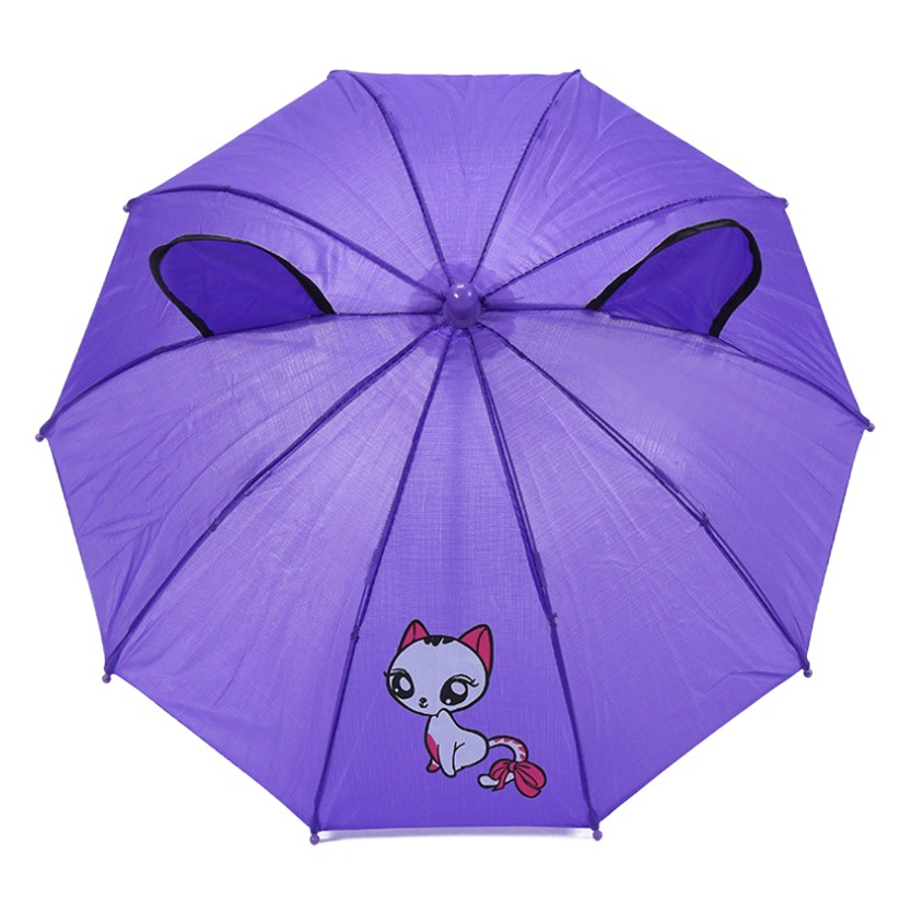 Creative mini children's umbrella long handle cute cartoon umbrella 1-3 years old ear umbrella props mini dance toy umbrella