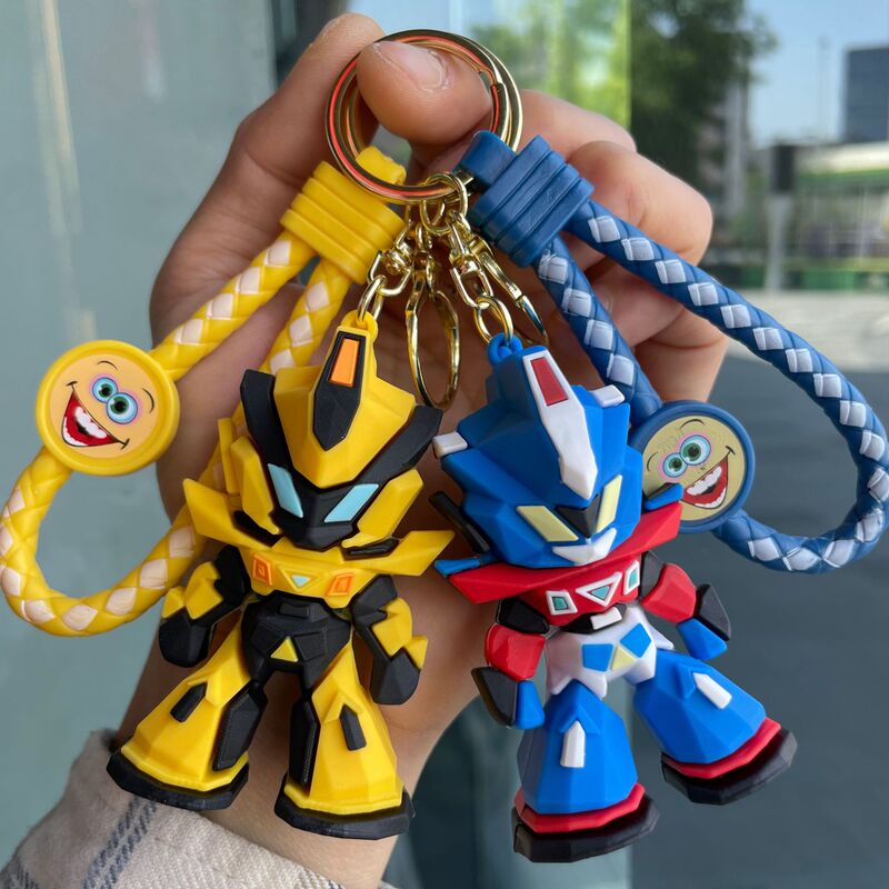 Transformers Autobot Keychain Optimus Prime Bumblebee Stereoscopic Doll Car Key Chain Pendant Small Gift