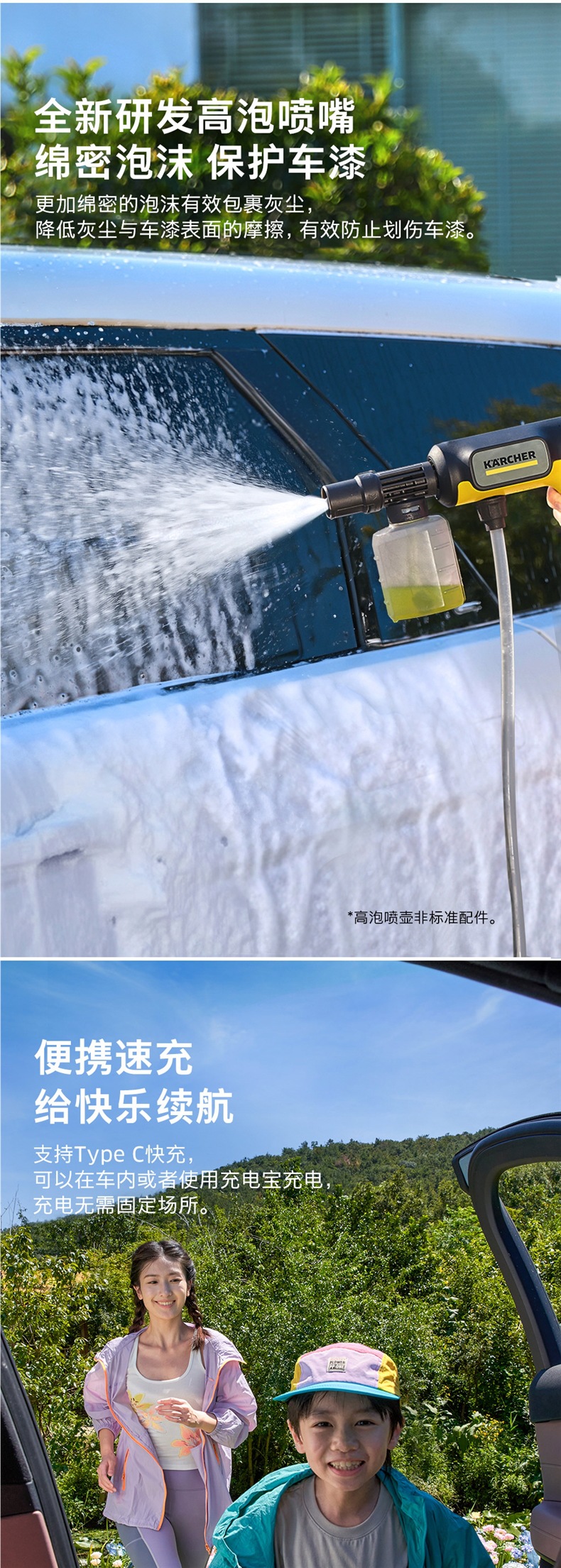 German Kach Portable Wireless Car Washing Machine 2025 New Powerful Supercharged Handheld Household Car Washing High-Pressure Water Gun