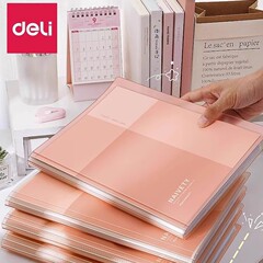 得力文件夹A4大容量透明学生用试卷奖状收纳册文件资料整理PQ605