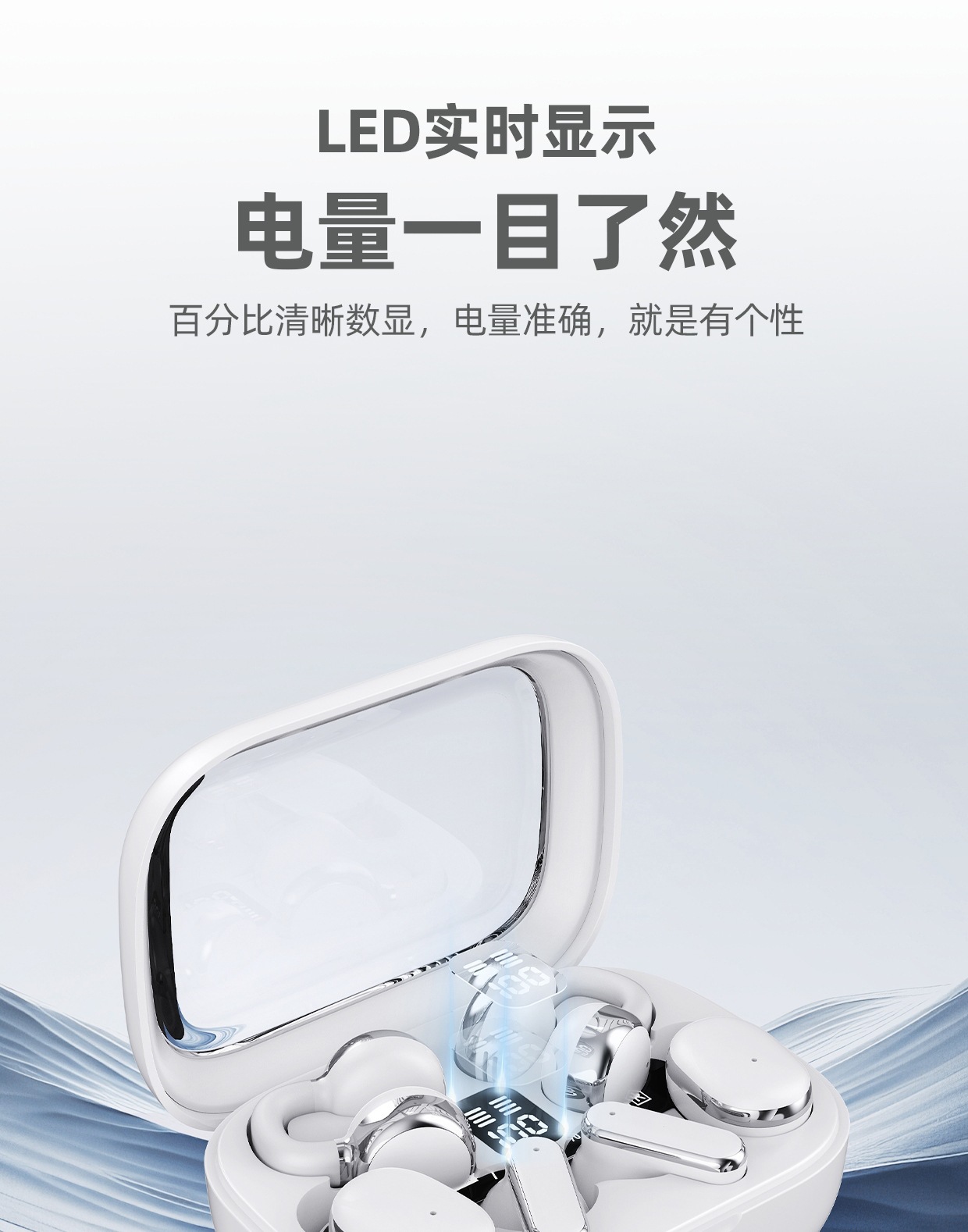 2026 Neues Modell 3-in-1 echte kabellose Bluetooth-Ohrhörer Ein Lager drei Paar Ohrbügel In-Ear Digital-Display grenzüberschreitender Großhandel