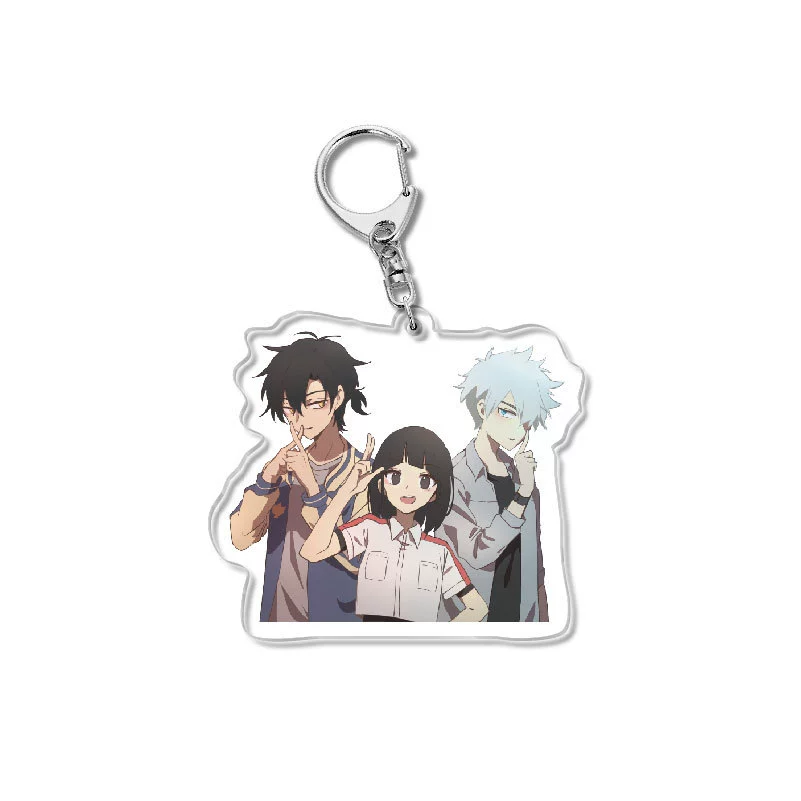  Keychain Time Agent double-sided acrylic key buckle, 6 cm cute campus creative gift