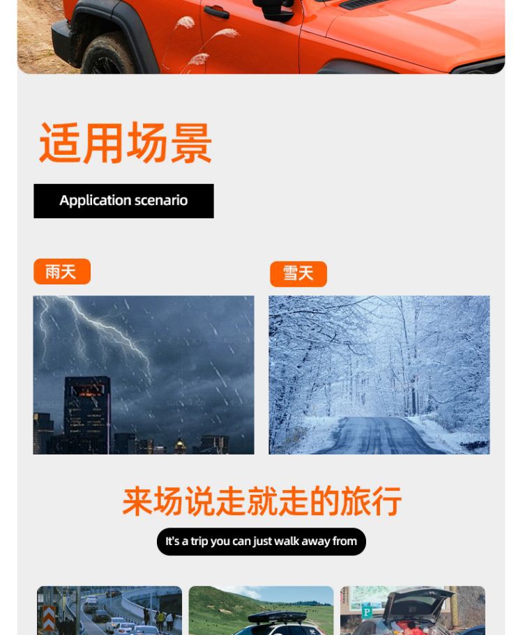 Suitable for Crazy White Bear Fully Waterproof Roof Luggage Bag Car Universal Luggage Rack Rainproof Car Luggage Storage
