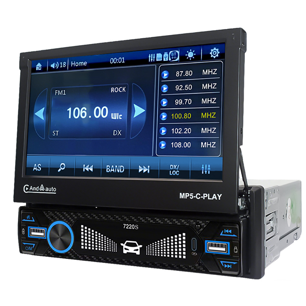 7220S Car 7inch Manual Single-Disc Telescopic Universal In-Car Mp5 Player Mp3 Card Slot Radio Audio System