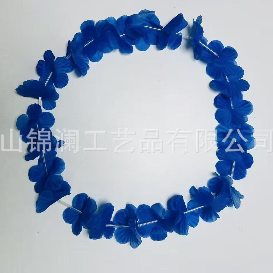 Hawai 24 pares de guirnaldas de flores colgantes de colores pétalos de flor simulados ropa de anillo de cuello de poliéster fiesta