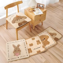 学生凳子垫卡通仿羊绒坐垫办公室久坐椅子垫可爱耐脏易打理防滑垫