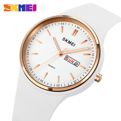 Skmei/Timeless Elegance Casual Minimalist Women's Watch with Round Scale Dual Date Quartz Watch for Elegant Female Students