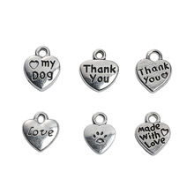 批发Diy锌合金饰品配件 爱心字牌吊坠 thank you  love 挂件zakka