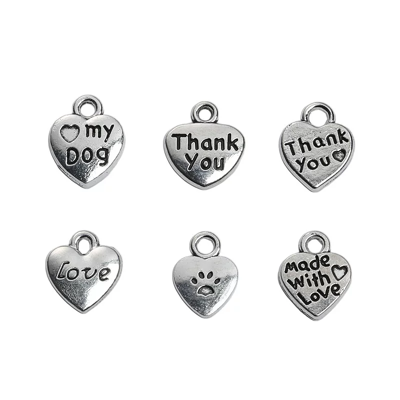 Аксессуары для бижутерии DIY из цинкового сплава, подвеска в форме персонажа Love, подвеска «спасибо, люблю», закка