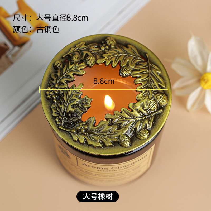 Aleación de velas de aromaterapia hueca cubierta inteligente de recolección de calor anti-pared aromaterapia cubierta a prueba de polvo cubierta de la vela accesorios al por mayor