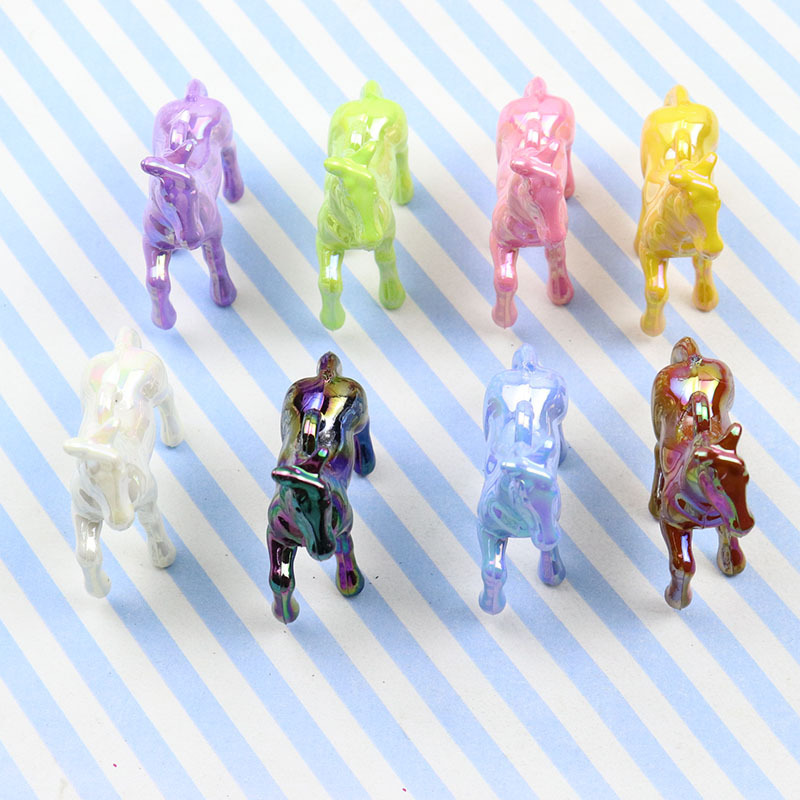 Acrylic color small fresh plating AB color three-dimensional pony key chain bag diy jewelry accessories Acrylic color small fresh plating AB color three-dimensional pony key chain bag diy jewelry accessories
