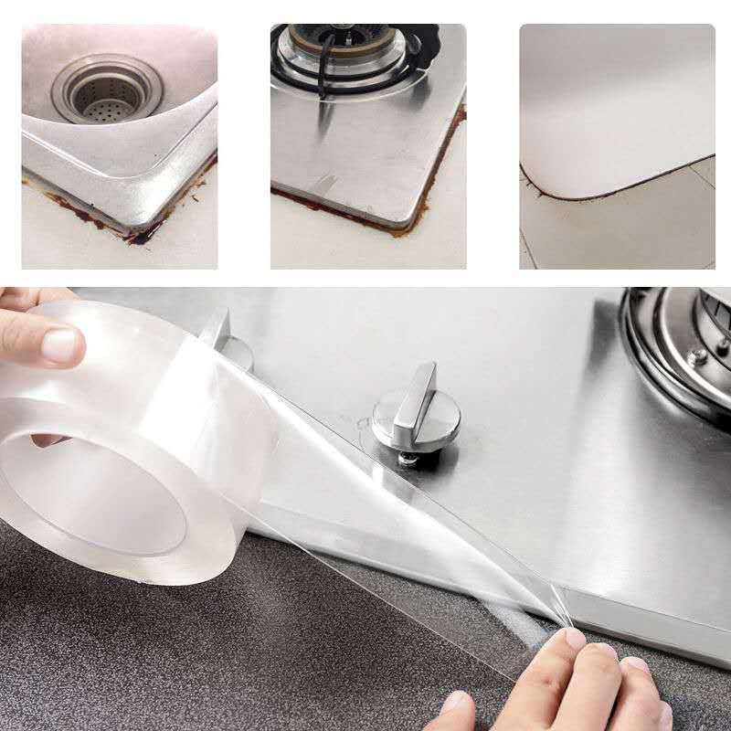 Cocina tira impermeable cinta a prueba de moho pegatinas de fregadero pegatinas a prueba de agua costura de baño costura de belleza Pegatinas de esquina de baño tira de sellado