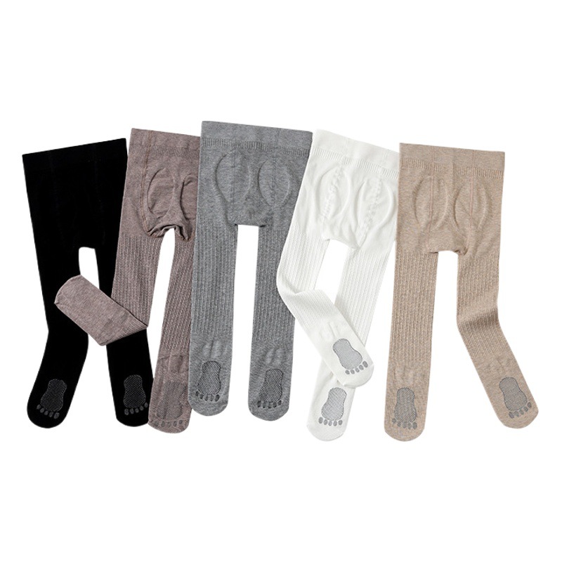 Primavera y otoño pantimedias para niños de algodón puro alto elástico anti-pilling pantimedias de fondo de 8 palabras pantimedias blancas calcetines de baile