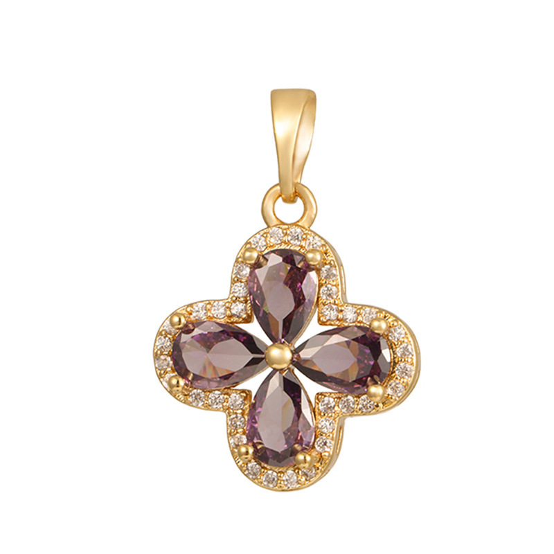 Joyas transfronterizas colgante de rubí esmeralda ligero de lujo accesorios de acero de titanio collar no decolor cadena clavícula