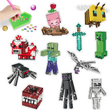 钻石画跨境我的世界卡通游戏pvc儿童diy手工钻石贴纸贴画批发