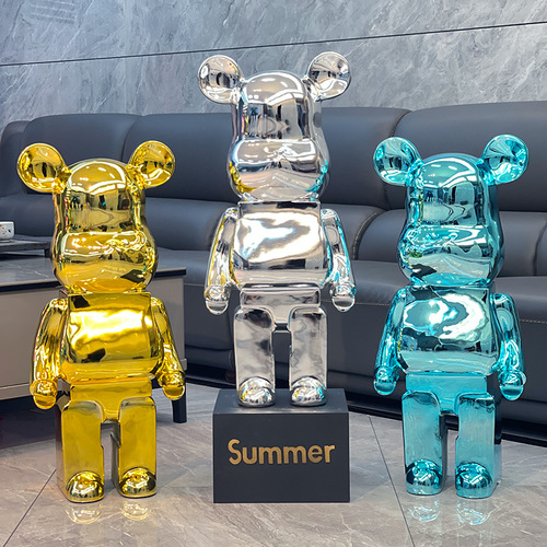 Violent Bear Living Room Floor Decor Home Decor TV Stand Next to Sofa, Luxury Creative Fluid Bear Money Bank