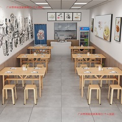 業務用ケータリングファーストフードレストランテーブルと椅子の組み合わせスナックラーメンレストラン朝食レストラン経済的なダイニングテーブル4人用長方形テーブル