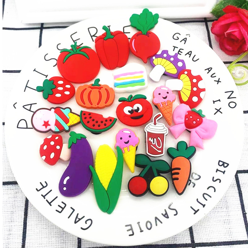 Shoe Buckle Shoe Accessories Type 50 PCS/Package Quantity Fruit Shoe Accessories PVC All Seasons Shoe Buckle