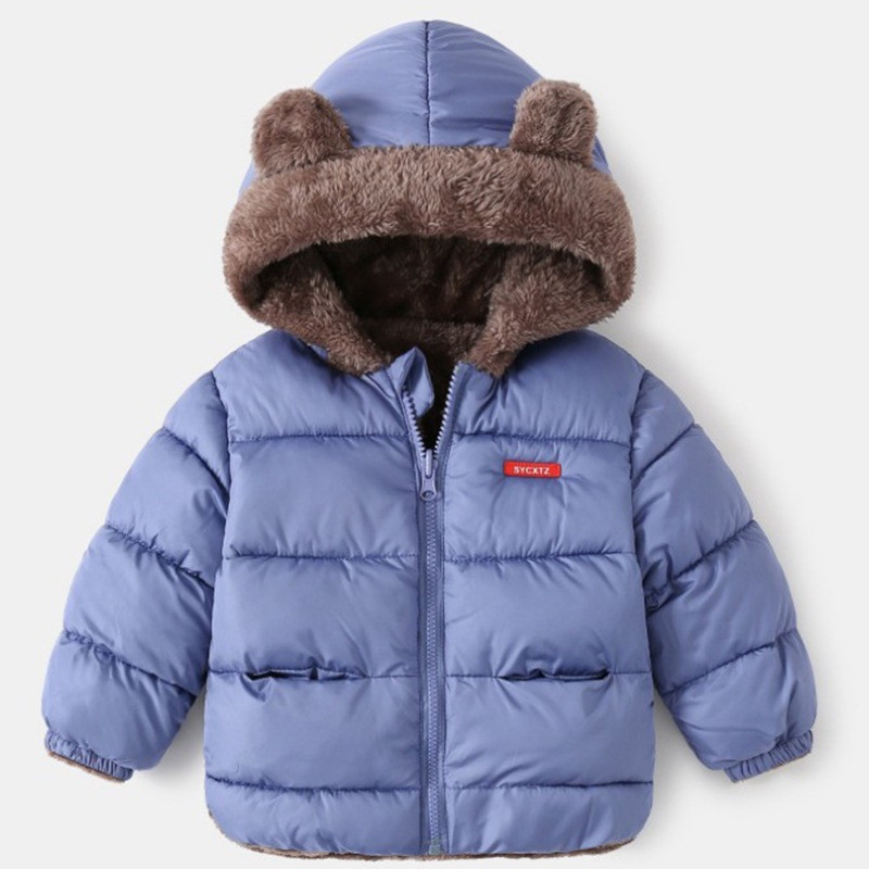 Ropa acolchada de algodón para niños engrosada de moda de invierno ropa acolchada de algodón para niños con capucha casual ropa acolchada de algodón para niños monocromo cálido cuello redondo ropa acolchada de algodón