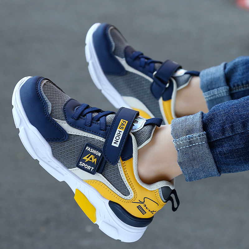 Zapatos de movimiento remoto para niños, zapatos de correr de otoño y invierno, zapatos deportivos de cuero impermeables, zapatos casuales ligeros para niños, niños mayores