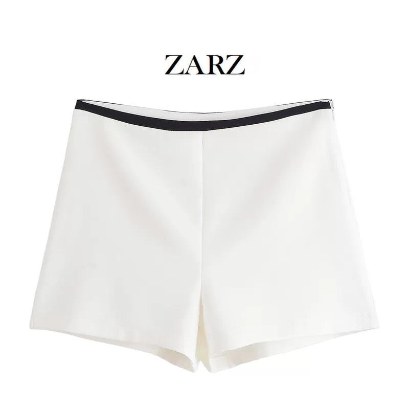 Женские шорты (ZARZ) с контрастным поясом, вестерн-стиль, белые повседневные