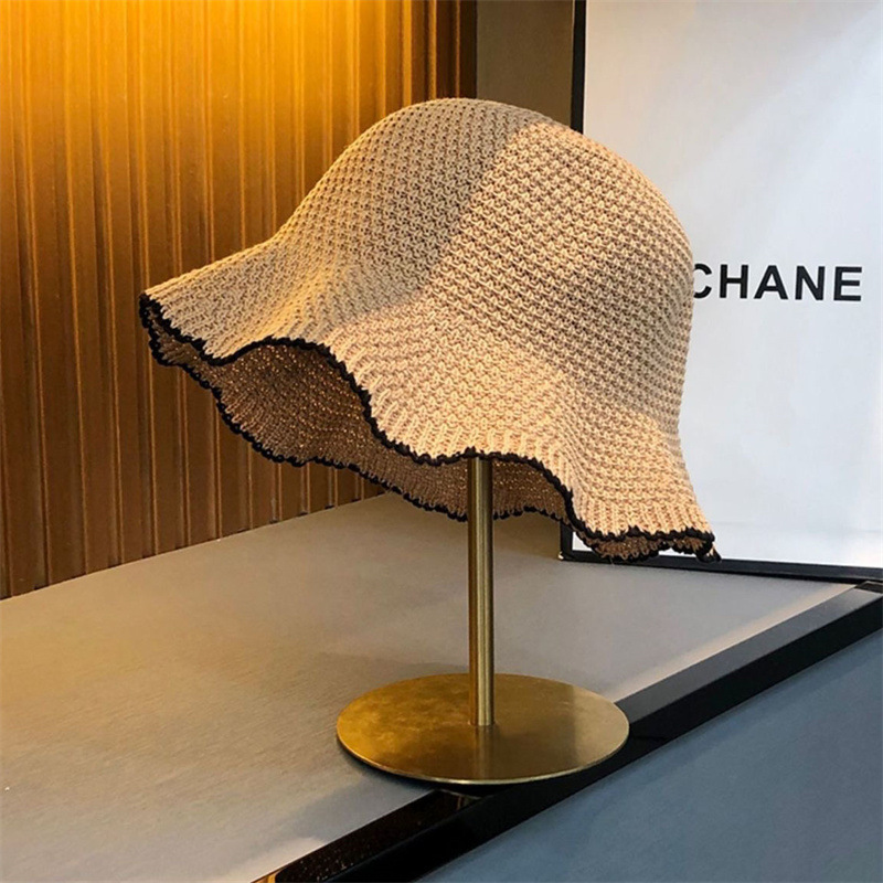 Japón de encaje universal de punto sombrero de pescador para mujeres primavera y verano viajes muestran cara pequeña sombrero de sol transpirable