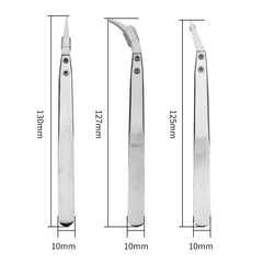 Clamping high temperature oxidation resistant insulated stainless steel clip tip elbow three-piece set of repair tools ceramic tweezers