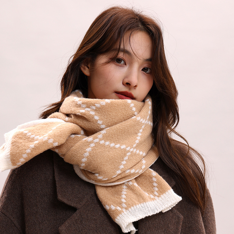 Couple style for women in winter, thickened Korean version, warm and luxurious, men's birthday gift scarf_voghion.com