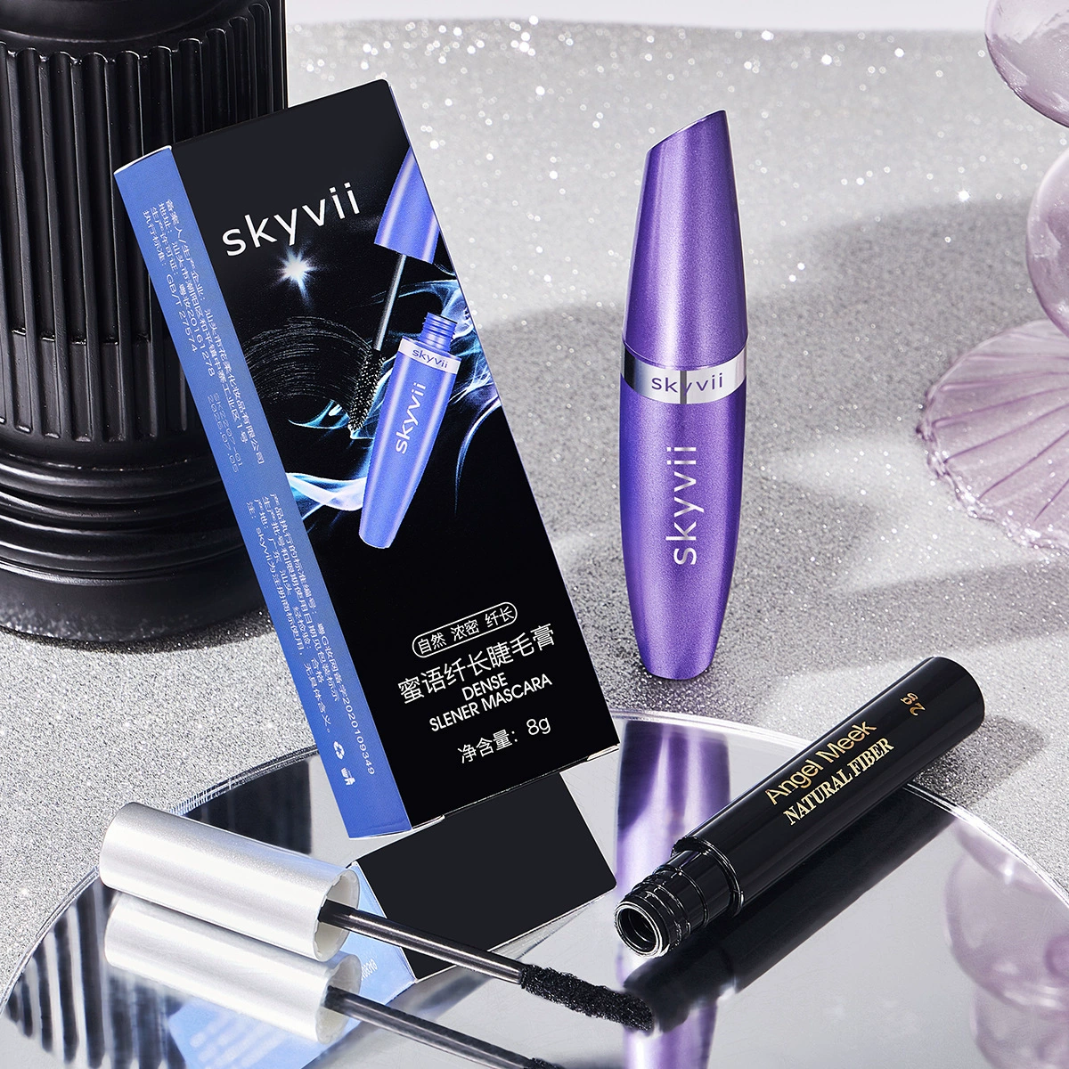 Skyvii Shi Keya-5014b тушь с волокнами, комбинированная формула, эффект удлинения, популярна в прямых эфирах