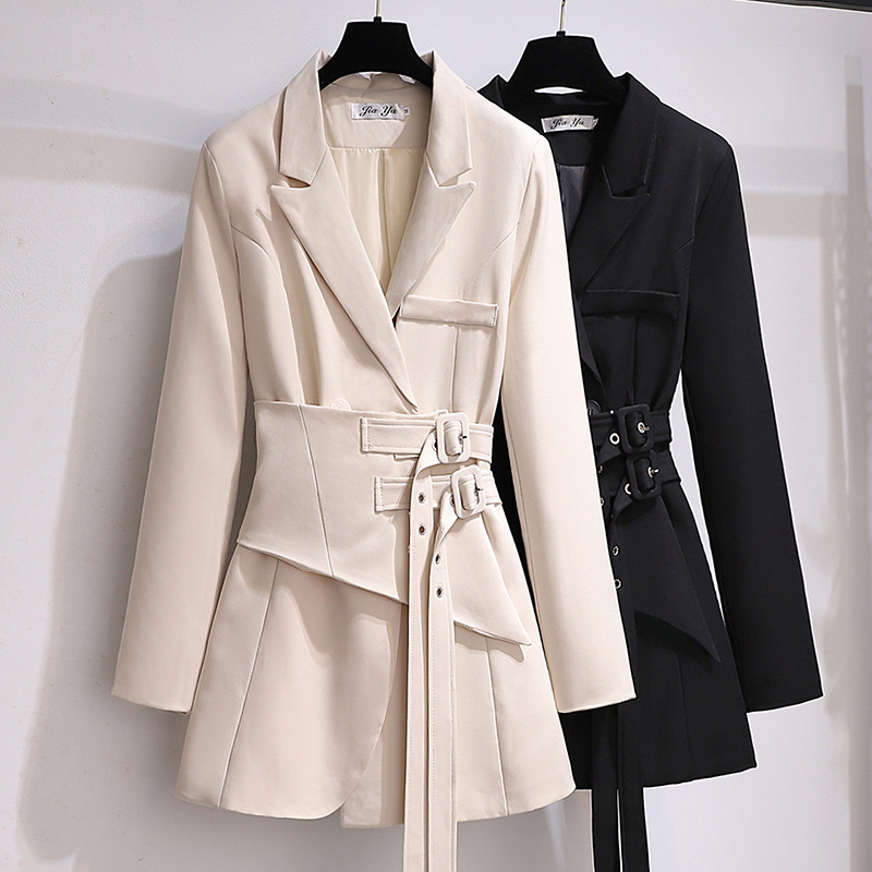 Irregular Suit Jacket for Women 2024 Early Autumn New Design Elegant Waist Slimming Popular Suit Dress Short Skirt