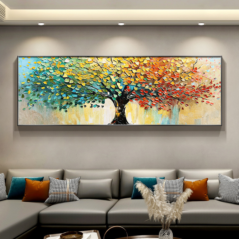Money Tree Living Room Sofa Background Wall Mural 2024 New Banner Decorative Painting Accessible Luxury High-End Bedroom Hanging Painting