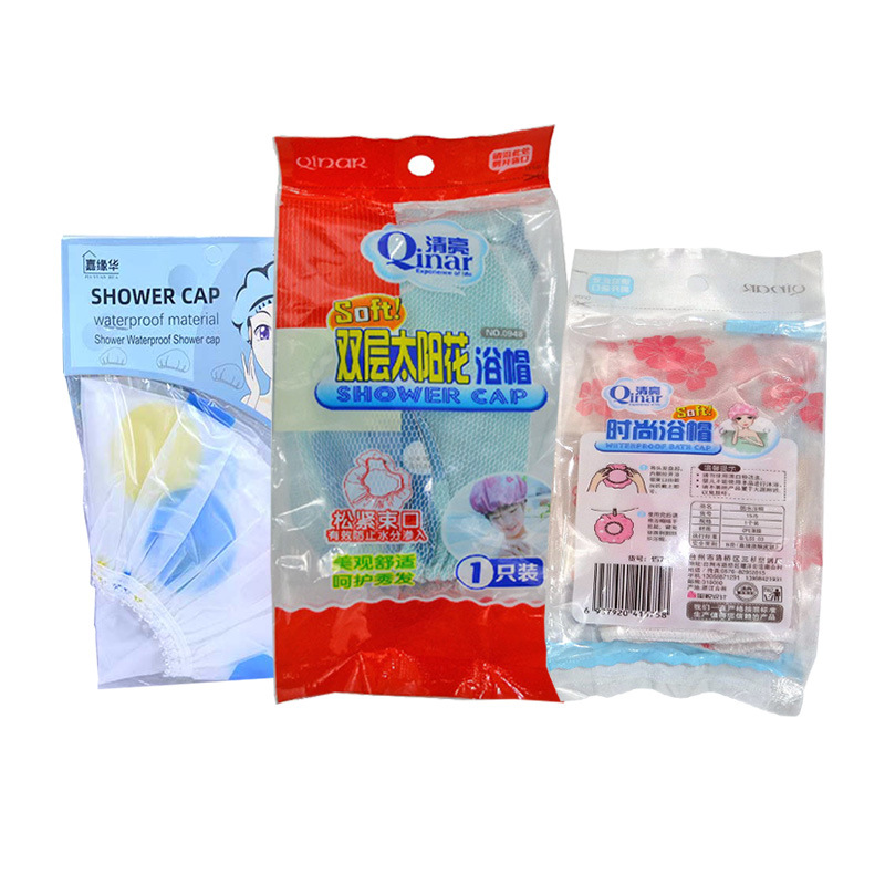 Gorro de ducha impermeable impresión esmerilado tapa de ducha transparente embalaje independiente único