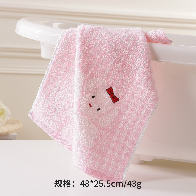 本物のゴールドサイズの純綿タオル、柔らかく吸収性のある無撚糸刺繍入り子供用フェイスタオル T1173W|undefined