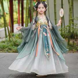女童汉服襦裙春夏新款超仙古装连衣裙公主唐装古风连衣裙春款薄款