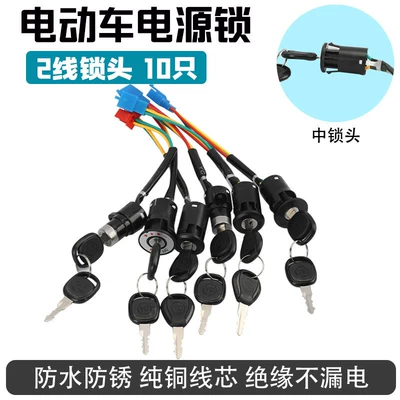 【Pack of 10】Electric Vehicle Power Helmet lock - 2-wire-single-opening-center-lock-10-pieces