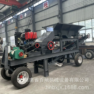 建筑垃圾粉碎机柴油移动石灰石制沙锤式破碎机PC600*600型号价格